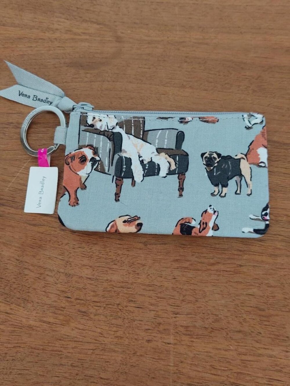 Vera Bradley dog show best in show Pug Wallet coin pursewith graphic of dogs on